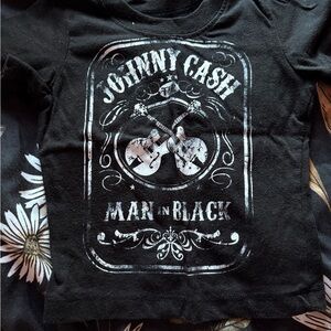 Kids Black Johnny Cash Graphic Tee